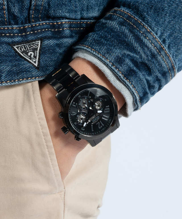 GUESS Mens Black Multi-function Watch-GW0627G3