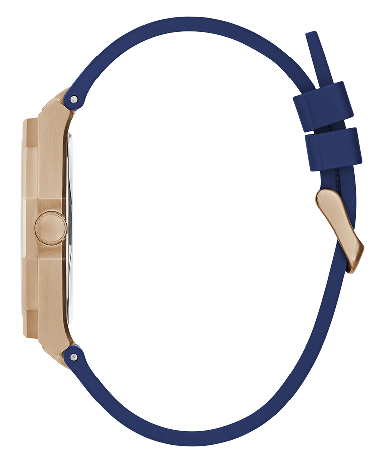 GUESS Mens Blue Rose Gold Tone Analog Watch-GW0663G3