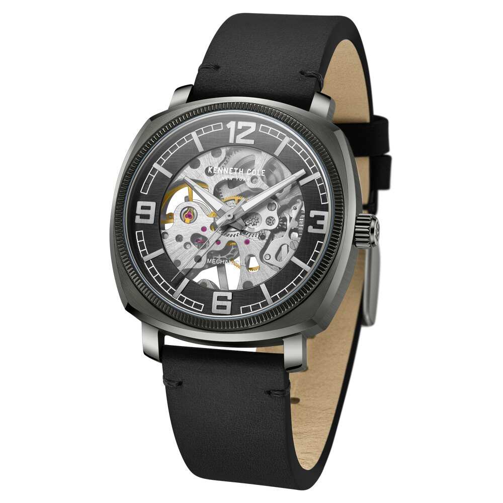 Kenneth Cole Black Dial Analog Mechanical Hand Wound Watch for Men KCWGE0020703MN