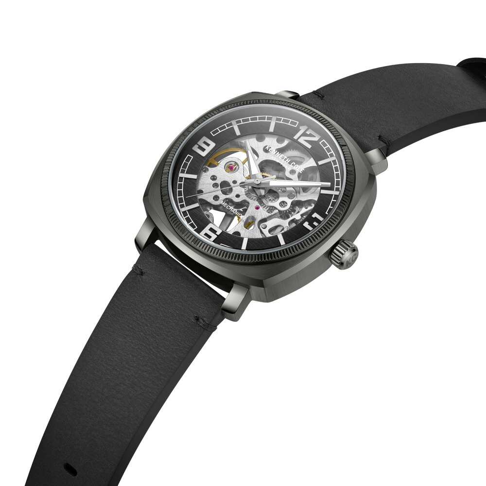 Kenneth Cole Black Dial Analog Mechanical Hand Wound Watch for Men KCWGE0020703MN