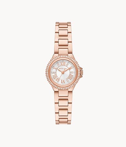 Michael Kors Petite Camille Three-Hand Rose Gold-Tone Stainless Steel Watch MK3253