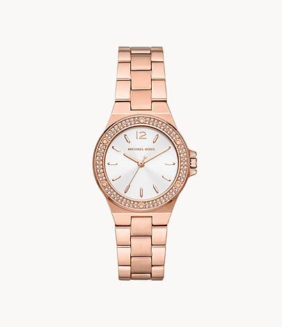 Michael Kors Mini-Lennox Three-Hand Rose Gold-Tone Stainless Steel Watch MK7279I