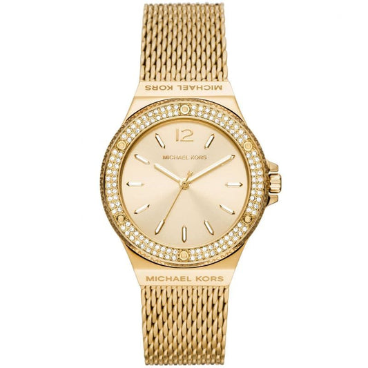 Michael Kors Lennox Three-Hand Gold-Tone Stainless Steel Mesh Watch-MK7335I