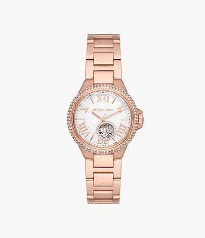 Michael Kors Mini-Camille Automatic Rose Gold-Tone Stainless Steel Watch MK9051