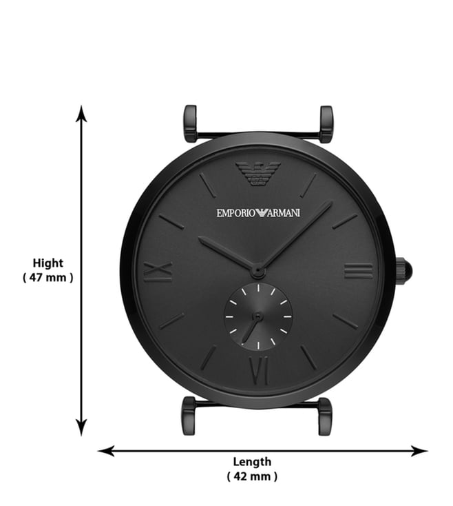 AR11299 Gianni T-Bar Black Dial Watch for Men