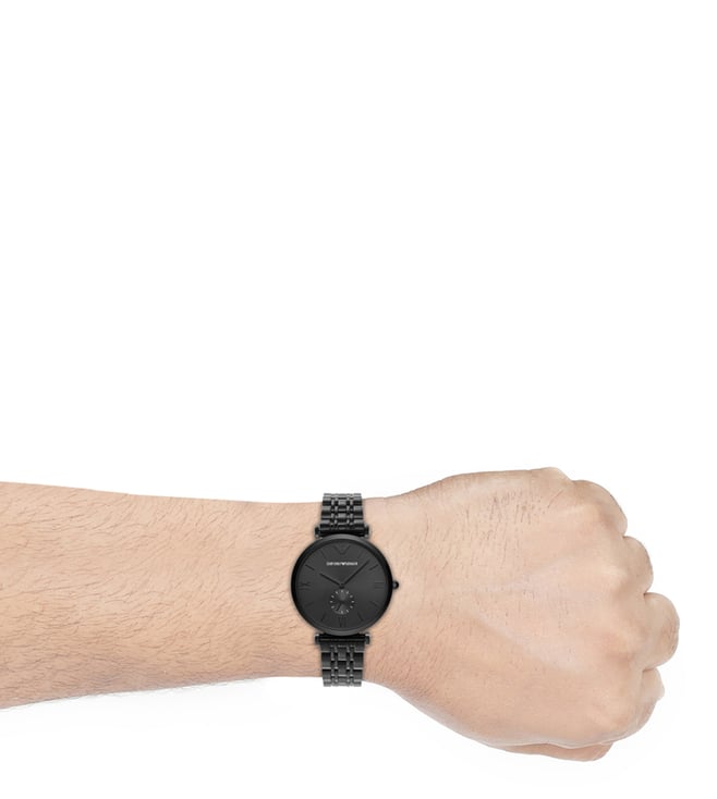 AR11299 Gianni T-Bar Black Dial Watch for Men