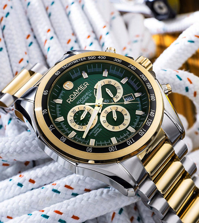 ROAMER 220837 48 75 20 ROCKSHELL MARK III CHRONOGRAPH SWISS MADE WATCH FOR MEN