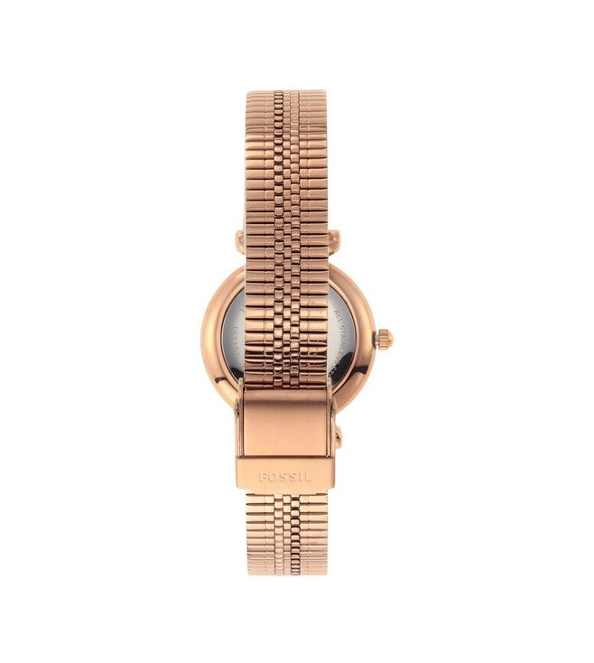 Carlie Mini Three-Hand Rose-Gold-Tone Stainless-Steel Watch