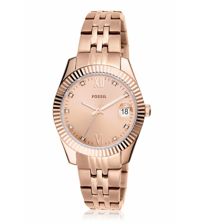 Scarlette Mini Three-Hand Date Rose Gold-Tone Stainless Steel Watch