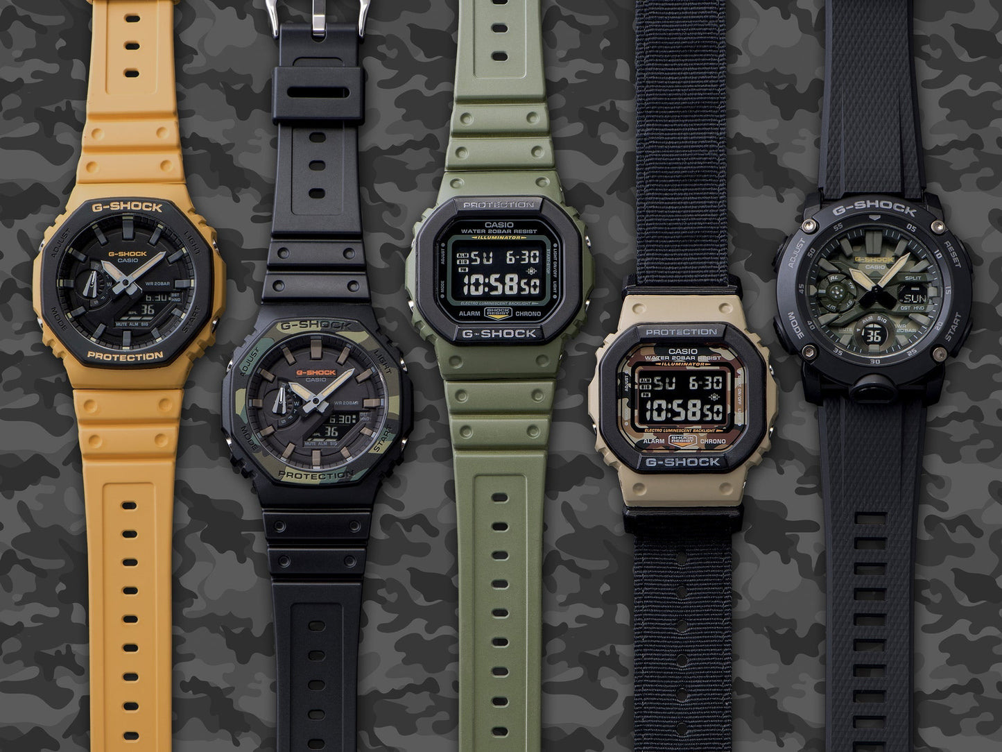 G-Shock Square Camo Green Watch DW5610SU-3D