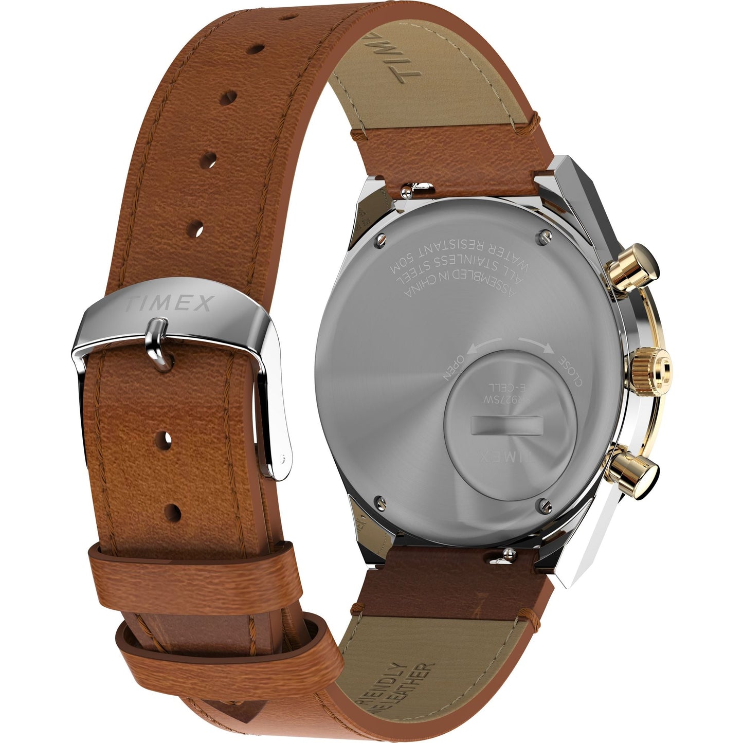 Q TIMEX Men Gold-Tone Round Dial Analog Watch - TW2W64400UJ