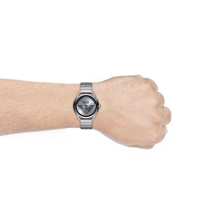Emporio Armani Men Matteo Round Silver Smartwatches