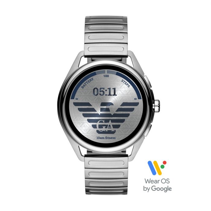 Emporio Armani Men Matteo Round Silver Smartwatches