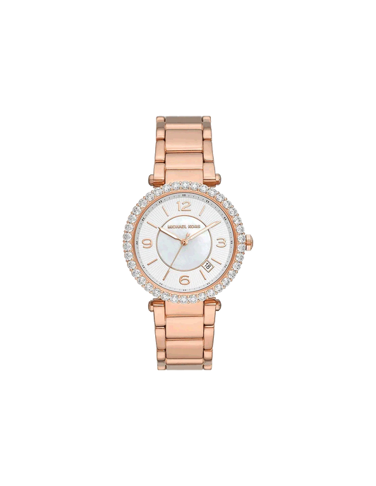 Michael Kors Parker Three-Hand Rose Gold-Tone Stainless Steel Watch