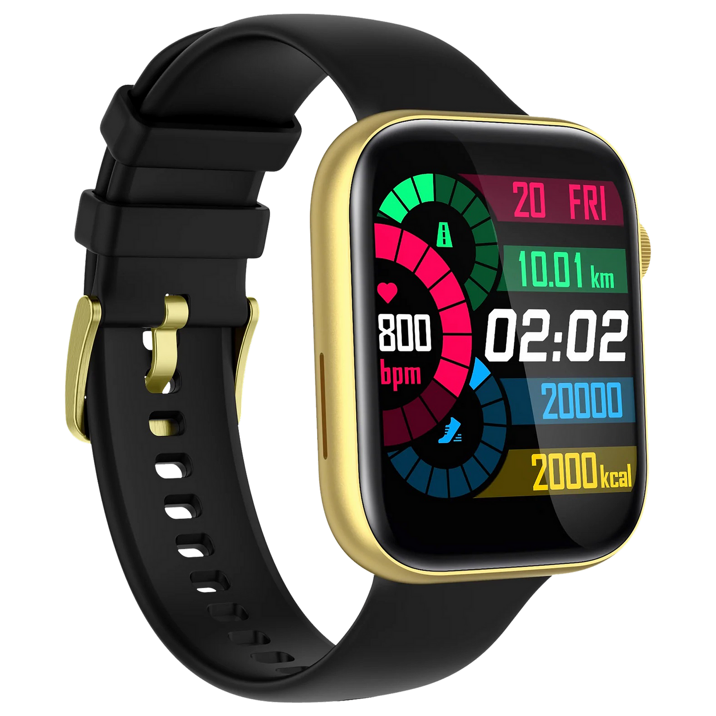 Fire-Boltt Ring 3 Smartwatch with Bluetooth Calling BSW043 GOLD BLACK