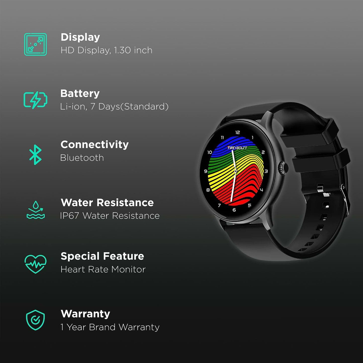 Fire-Boltt Hurricane Smartwatch BSW034 BLACK