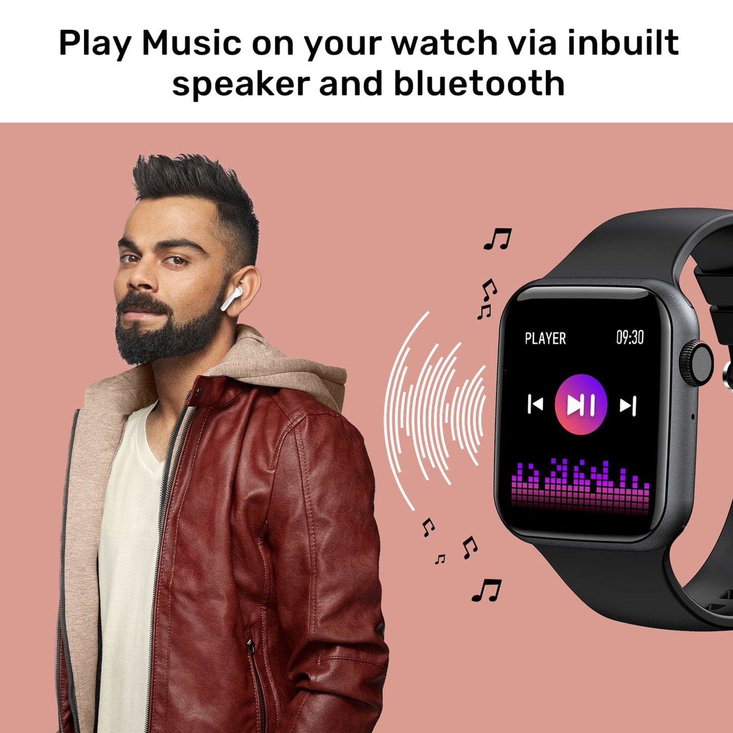 Fire-Boltt Ring Smartwatch with Bluetooth Calling BSW005 BLACK