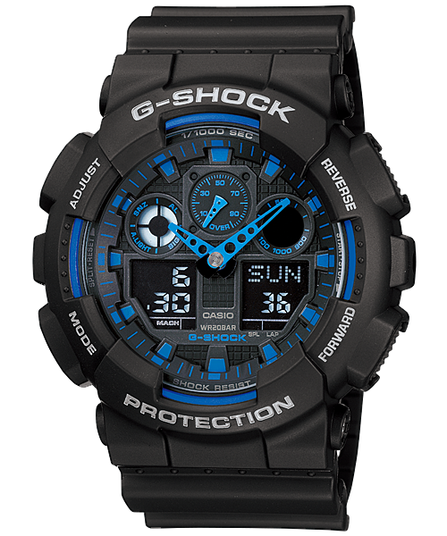 Duo Series Blue Bezel Watch GA100-1A2