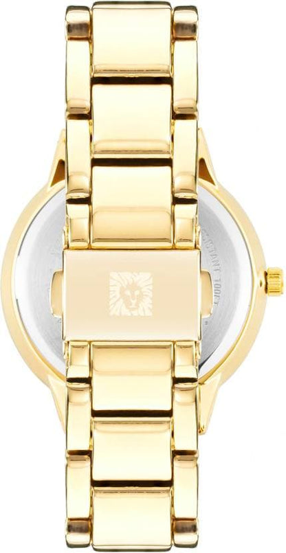 Anne Klein Green Dial Rose Gold Metal Strap Watch NDAK3750BMGB
