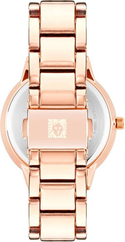 Anne Klein Green Dial Rose Gold Metal Strap Watch NDAK3750NMRG
