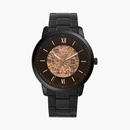 Fossil Mens 44 mm Neutra Automatic Black Dial Stainless Steel Analog Watch - ME3183I