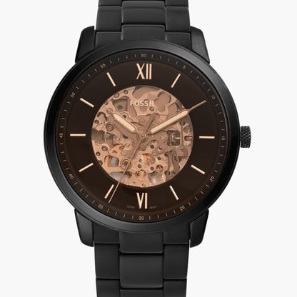 Fossil Mens 44 mm Neutra Automatic Black Dial Stainless Steel Analog Watch - ME3183I