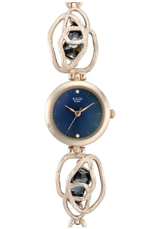 Titan Tangle By Raga Blue Mother Of Pearl Dial Women'S Watch 95099Wm02