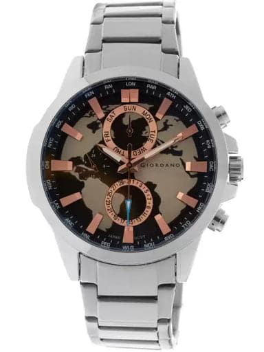 Giordano Black Dial Stainless Steel Strap Men'S Watch R1210-11