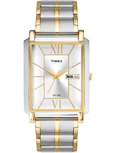 Timex Classics Silver Dial Two Tone Strap Men'S Watch Tw000W908