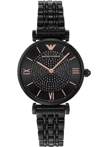 Emporio Armani Round Analog Black Dial Women Watch