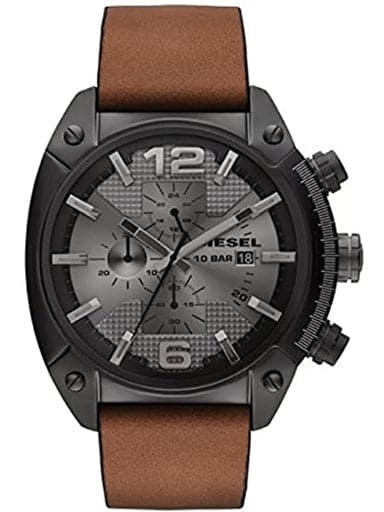 Diesel Men'S Overflow Chronograph Brown Leather Watch