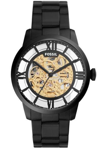 Fossil 44Mm Townsman Automatic Black Stainless Steel Watch Me3197I