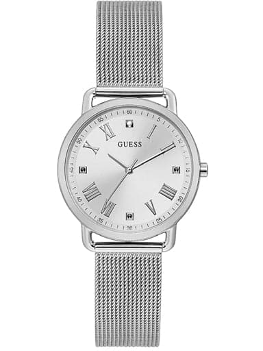 Silver Tone Case Silver Tone Stainless Steel/Mesh Watch