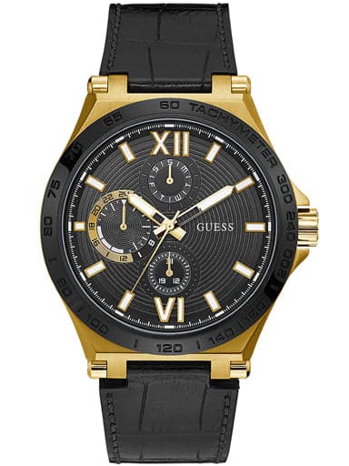 Mens Renegade Black Dial Genuine Leather Analogue Watch