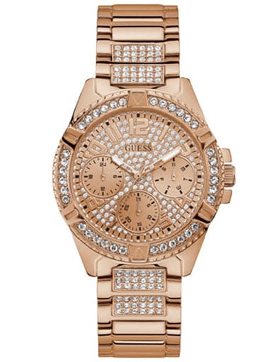 Guess Analog Rose Gold Dial Women'S Watch