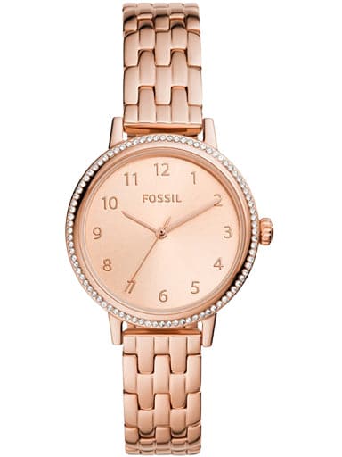Fossil Reid Three-Hand Rose Gold-Tone Stainless Steel Watch