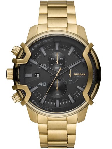 Diesel Mens Griffed Gold Chronograph Watch
