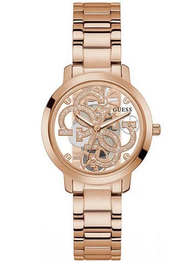 Guess Rose Gold Tone Case Gold Strap Watch