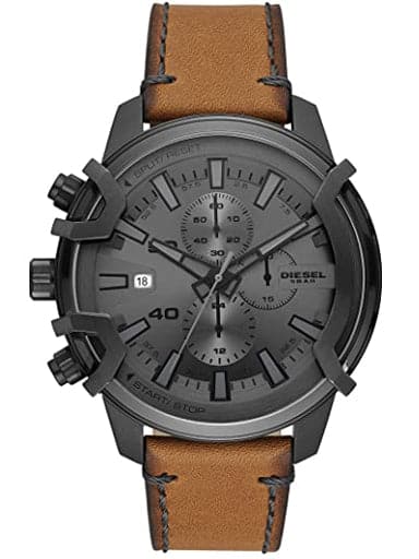 Diesel Griffed Grey/Leather 48 Mm Watch