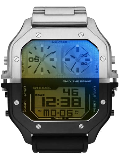Diesel Clasher Ana-Digi Two-Tone Silicone Watch Dz7458
