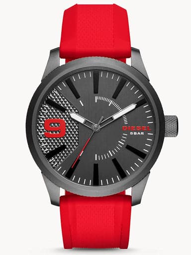 Diesel Men'S Rasp Three-Hand Red Silicone Watch Dz1806I