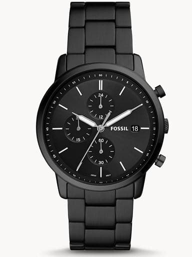 Fossil Minimalist Chronograph Black Stainless Steel Watch Fs5848I