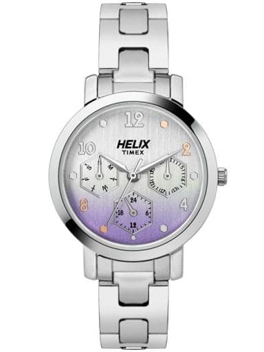 Helix Trendy Bicolour Dial Multi Function Stainless Steel Bracelet Watch Tw024Hl32