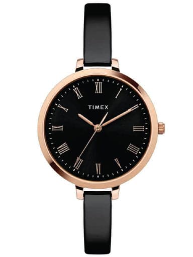 Timex Minimalist Black Dial Watch With Black Bracelet Twel12818