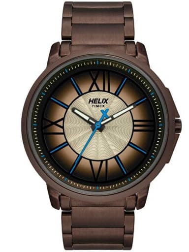 Helix Trendy Bicolour Dial Full Brown Tw027Hg31