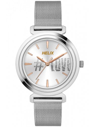 Helix #Hashtag Themed Stainless Steel Bracelet Watch Tw045Hl04