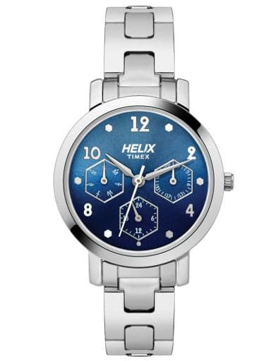 Helix Trendy Bicolour Dial Multi Function Stainless Steel Bracelet Watch Tw024Hl33