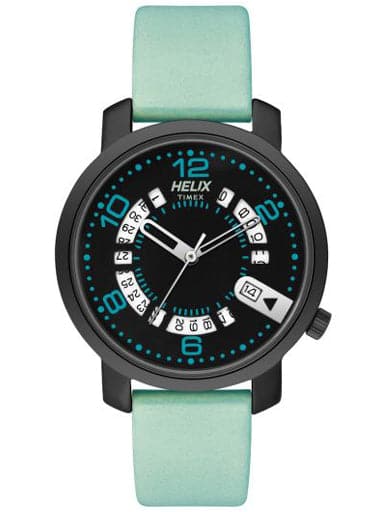 Helix Trendy 36Mm Date Feaure Leather Strap Watch Tw032Hl27