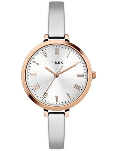 Timex Minimalist Silver Dial Watch With Silver Bracelet Twel12819