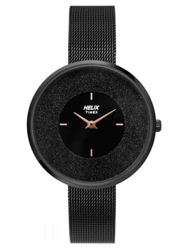 Helix Stylish Full Black Stone Dust Dial Tw031Hl10
